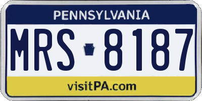 PA license plate MRS8187