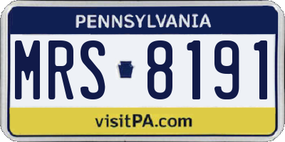 PA license plate MRS8191