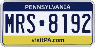 PA license plate MRS8192