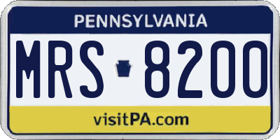PA license plate MRS8200