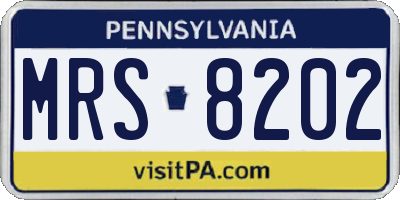 PA license plate MRS8202