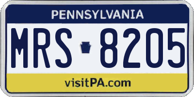 PA license plate MRS8205