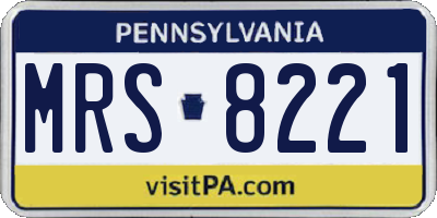 PA license plate MRS8221