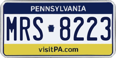 PA license plate MRS8223