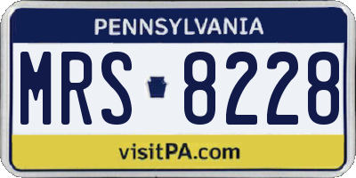 PA license plate MRS8228