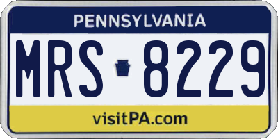 PA license plate MRS8229