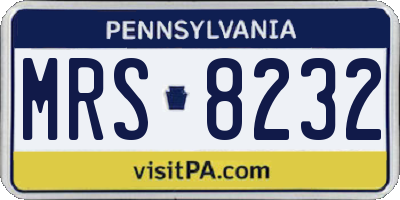 PA license plate MRS8232