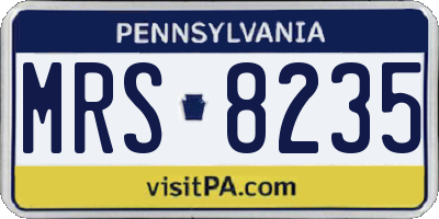 PA license plate MRS8235