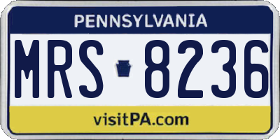 PA license plate MRS8236