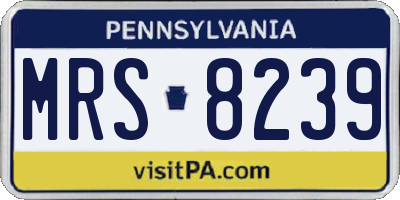 PA license plate MRS8239