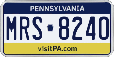 PA license plate MRS8240