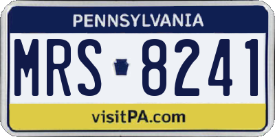 PA license plate MRS8241