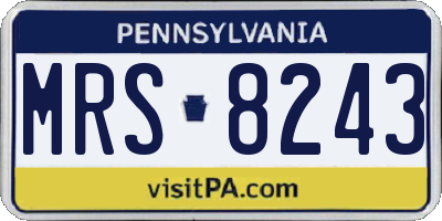 PA license plate MRS8243