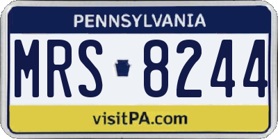 PA license plate MRS8244