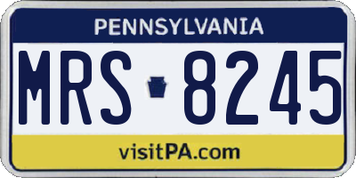 PA license plate MRS8245