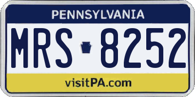 PA license plate MRS8252