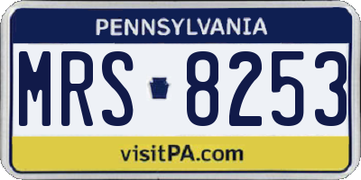 PA license plate MRS8253