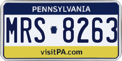 PA license plate MRS8263