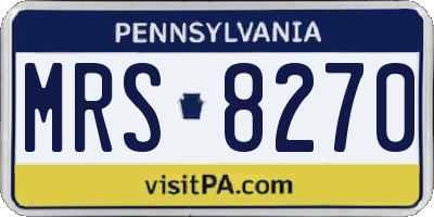 PA license plate MRS8270