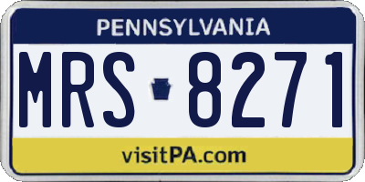 PA license plate MRS8271
