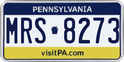 PA license plate MRS8273