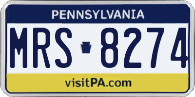 PA license plate MRS8274