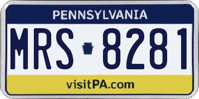 PA license plate MRS8281