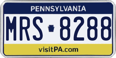 PA license plate MRS8288