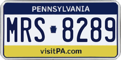 PA license plate MRS8289