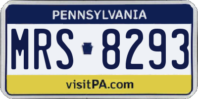 PA license plate MRS8293