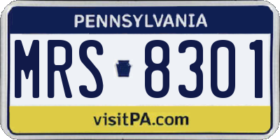 PA license plate MRS8301