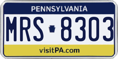 PA license plate MRS8303