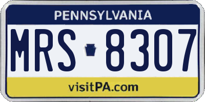 PA license plate MRS8307