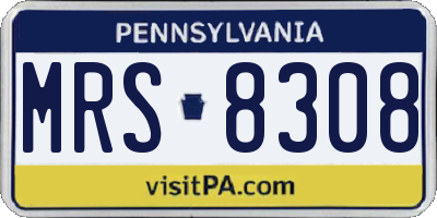 PA license plate MRS8308