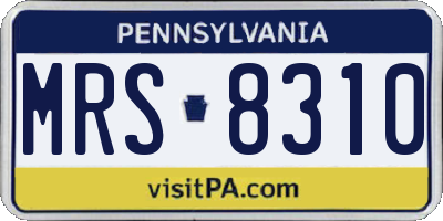 PA license plate MRS8310