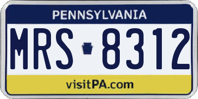 PA license plate MRS8312