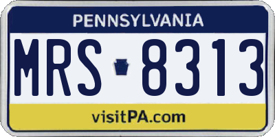 PA license plate MRS8313