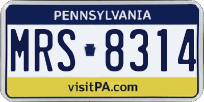 PA license plate MRS8314