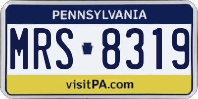 PA license plate MRS8319