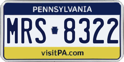 PA license plate MRS8322