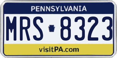 PA license plate MRS8323