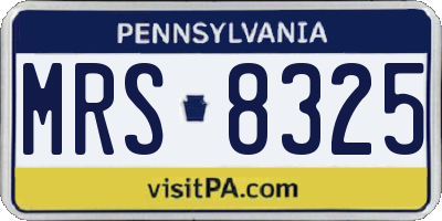 PA license plate MRS8325