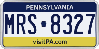 PA license plate MRS8327