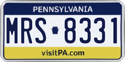 PA license plate MRS8331