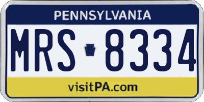 PA license plate MRS8334