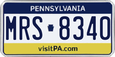 PA license plate MRS8340
