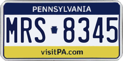 PA license plate MRS8345
