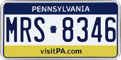PA license plate MRS8346