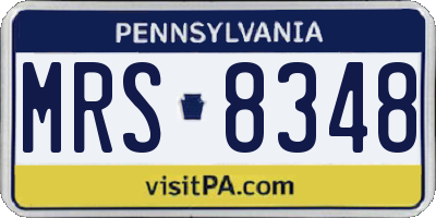 PA license plate MRS8348