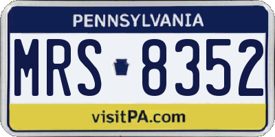 PA license plate MRS8352